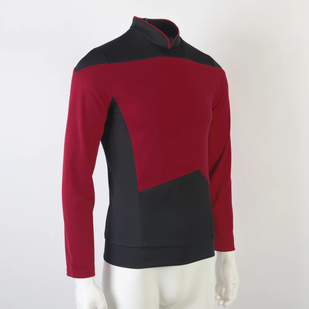 Star TNG The Next Generation Treks Red Shirt Uniform Cosplay Costume for Cosplay Costume for Men Coat Halloween Party