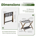 Set of 2 Folding Bamboo Suitcase Racks with Storage Shelf, Premium Holder for Home, Hotel, Holds up to 135 lbs