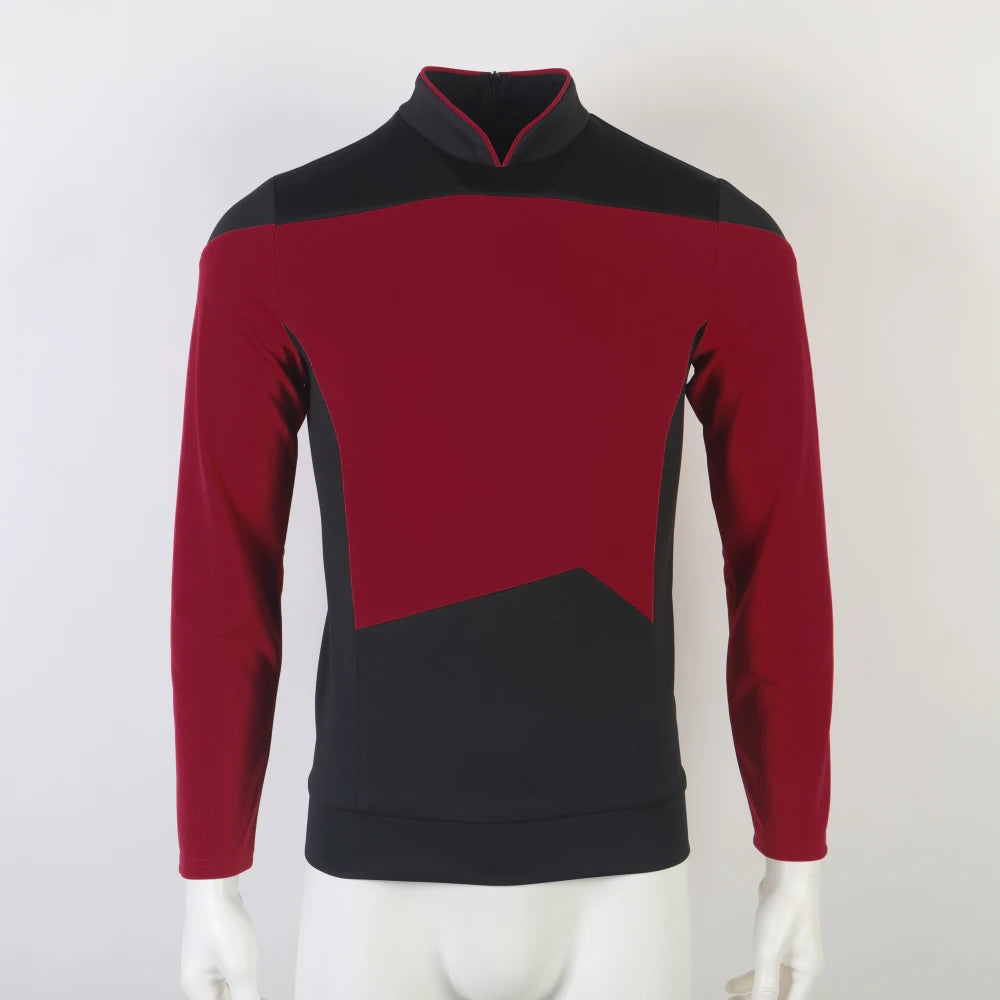 Star TNG The Next Generation Treks Red Shirt Uniform Cosplay Costume for Cosplay Costume for Men Coat Halloween Party